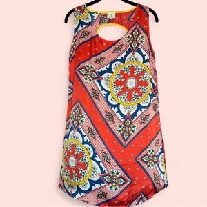 Chic Red Patterned Mini Dress